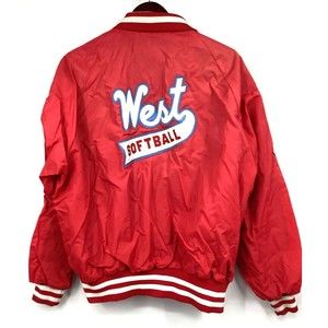 Vtg Pla-Jac by Dunbrooke Mens Jacket 48 XL 50 Classic Bomber Satin Red 80s 90s